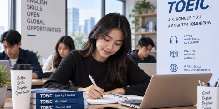 TOEIC SMK 2026 Tahap 3 Dibuka, Pendaftaran Lewat Sekolah Ilustrasi siswa SMK belajar untuk TOEIC SMK 2026 Tahap 3